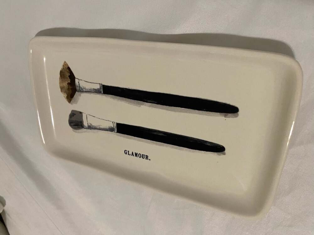 Rae Dunn Artisan Collection by Magenta GLAMOUR Makeup Brush Vanity Tray